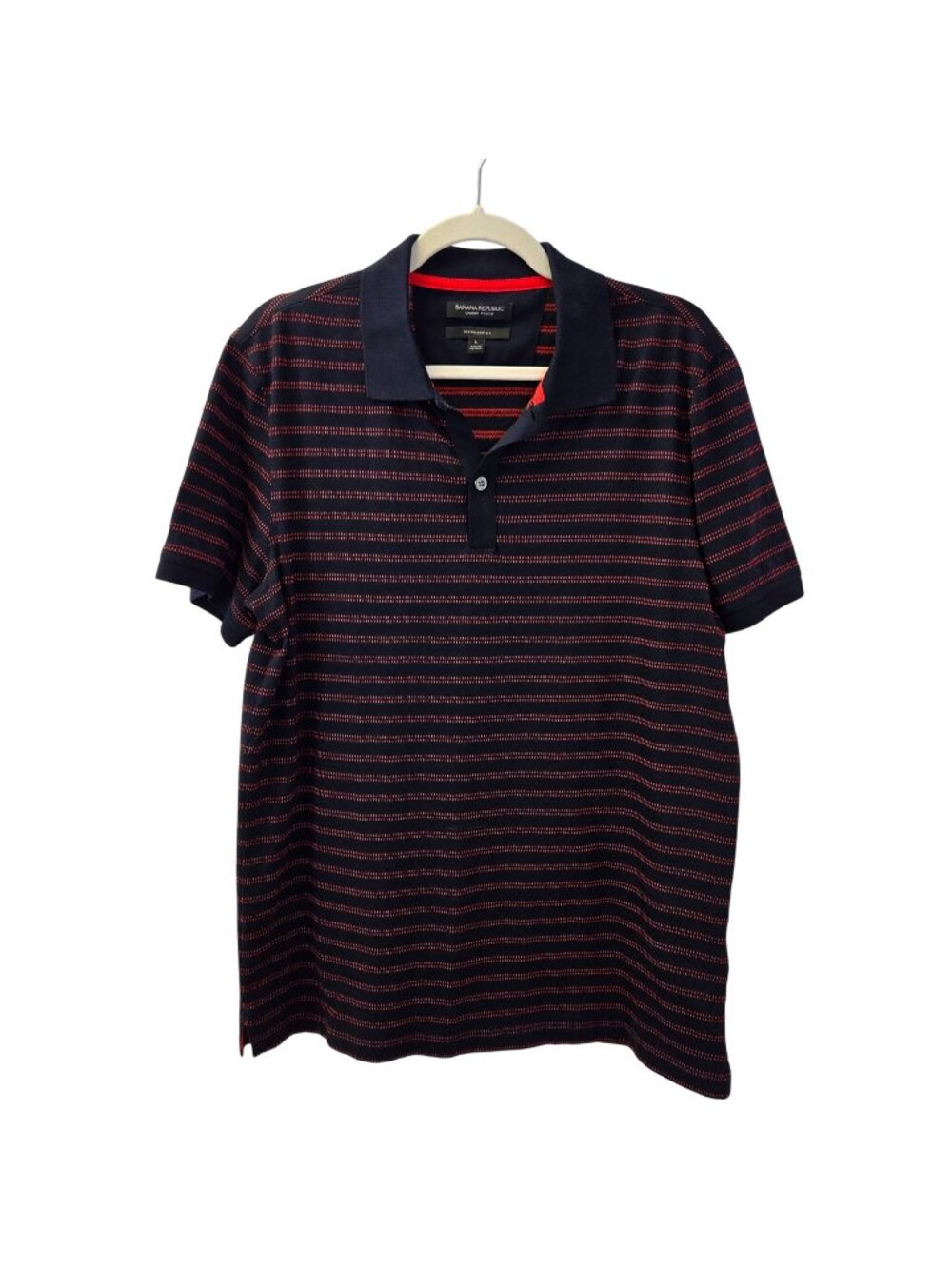 Banana Republic Luxury Touch Striped Polo Shirt Size Large